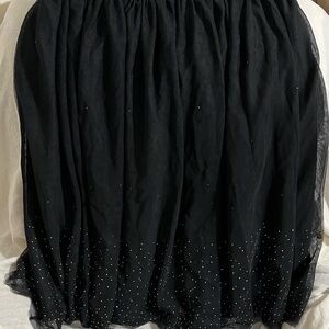 Chic Black A-Line Skirt with Sparkling Details